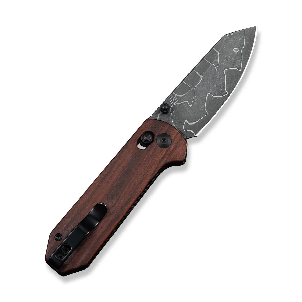 Civivi Yonder, Guibourtia Wood/Damascus (Jagged Pattern)