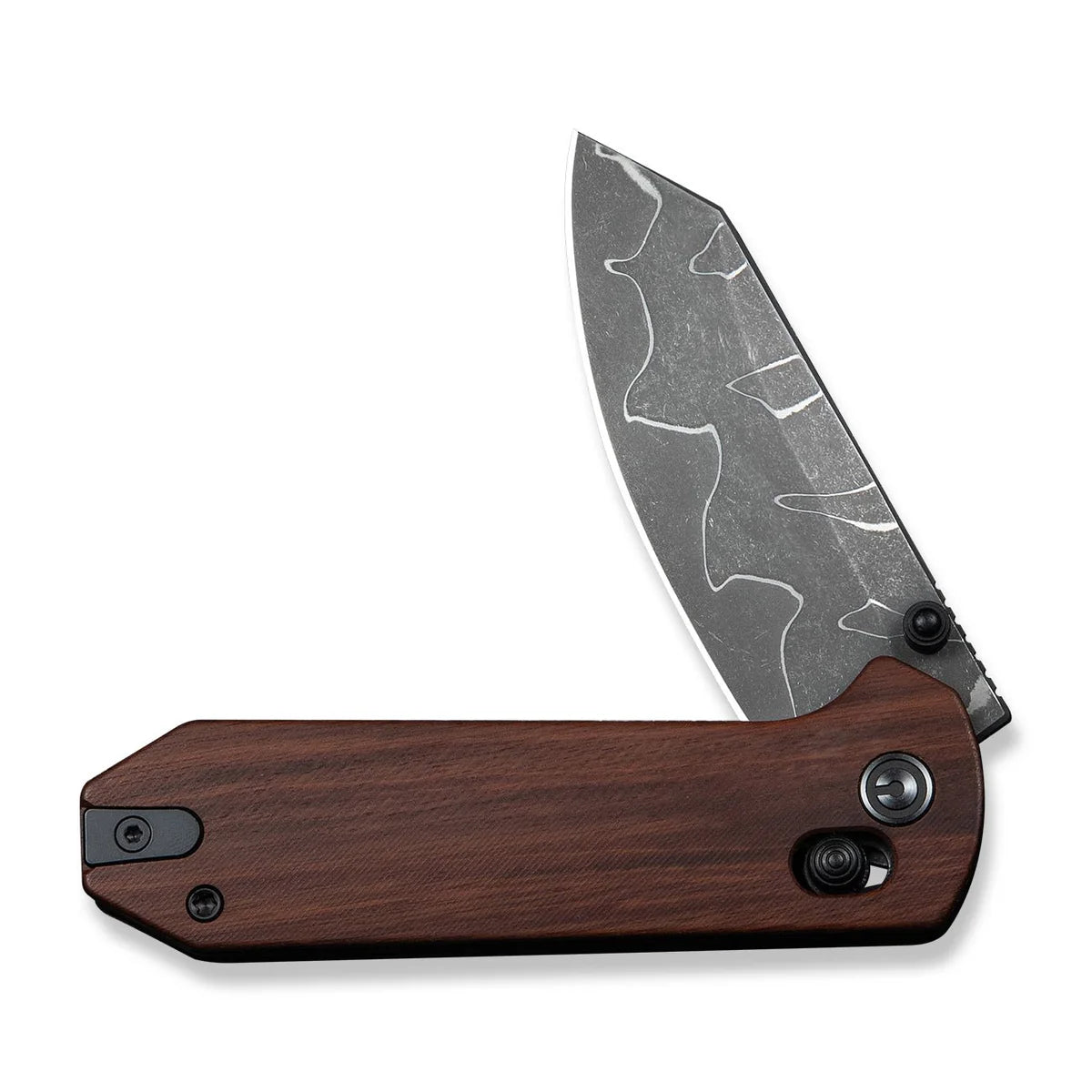 Civivi Yonder, Guibourtia Wood/Damascus (Jagged Pattern)