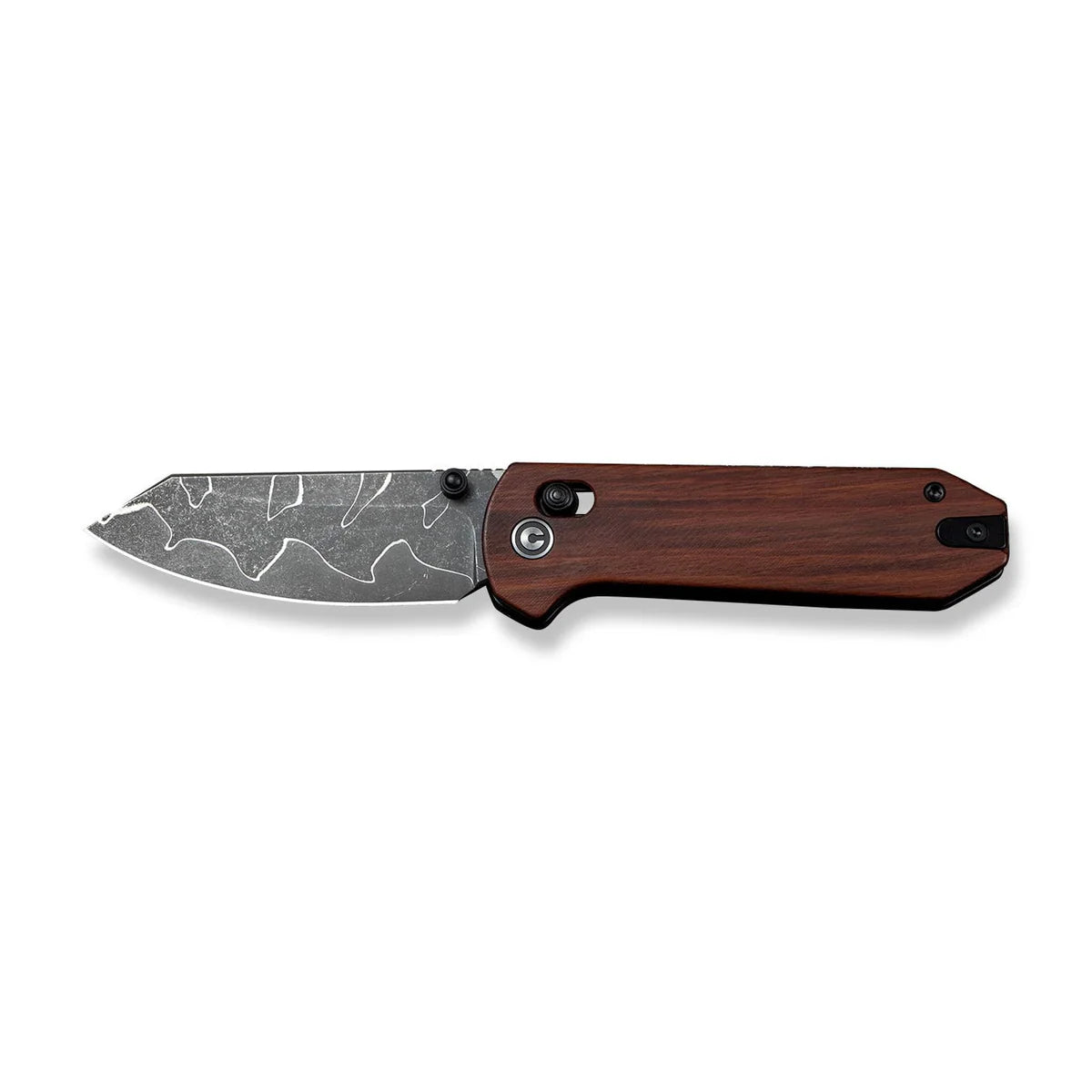 Civivi Yonder, Guibourtia Wood/Damascus (Jagged Pattern)