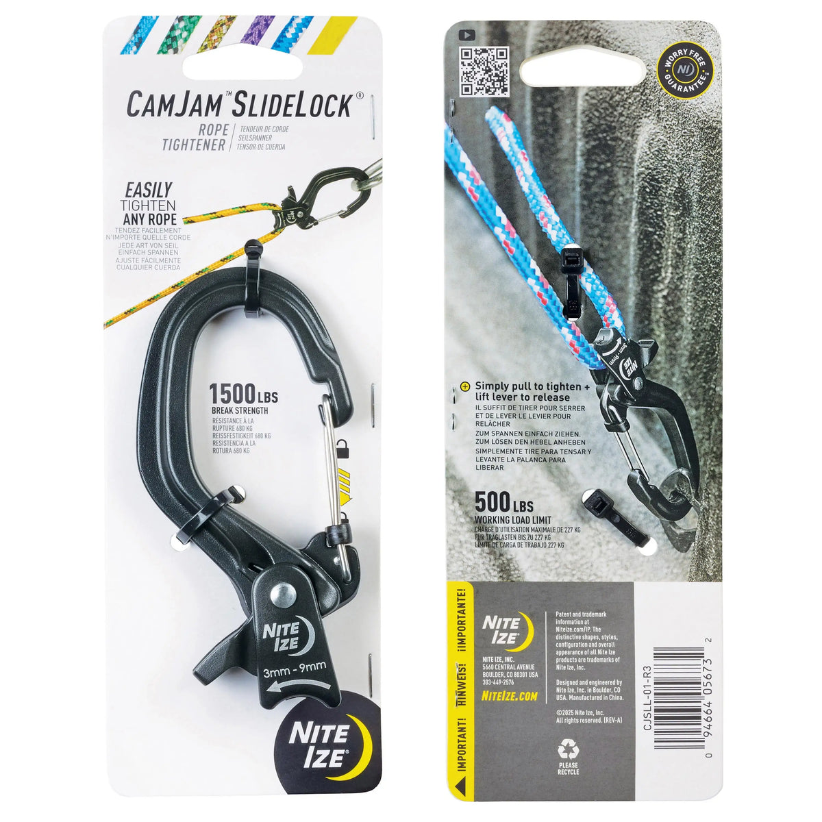 Nite Ize CamJam® SlideLock® Rope Tightener, Large No Rope