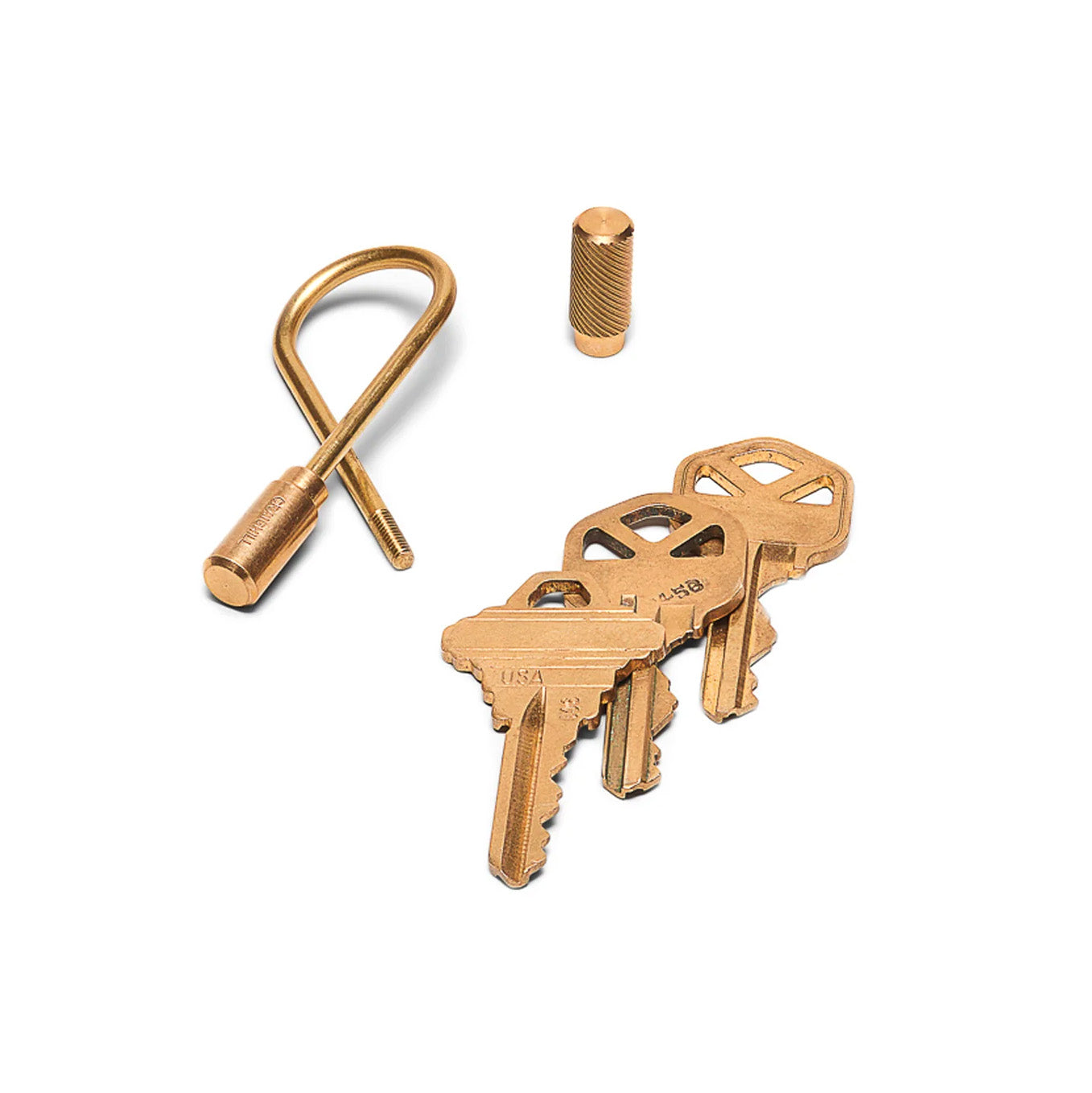 Craighill Closed Helix Keyring, Brass