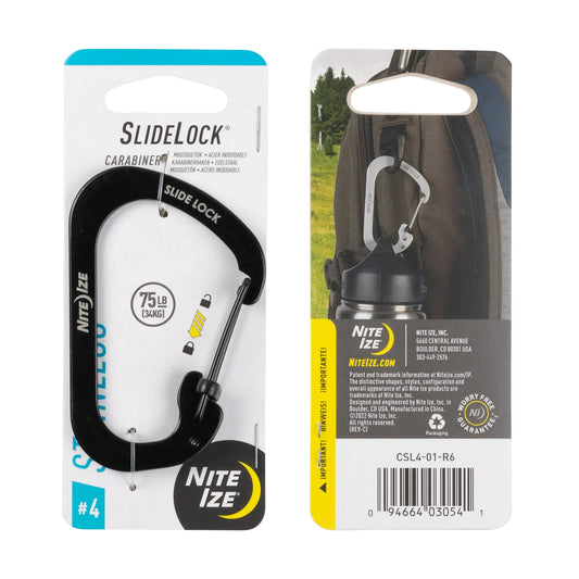 Nite Ize SlideLock® Carabiner Stainless Steel #4, Black