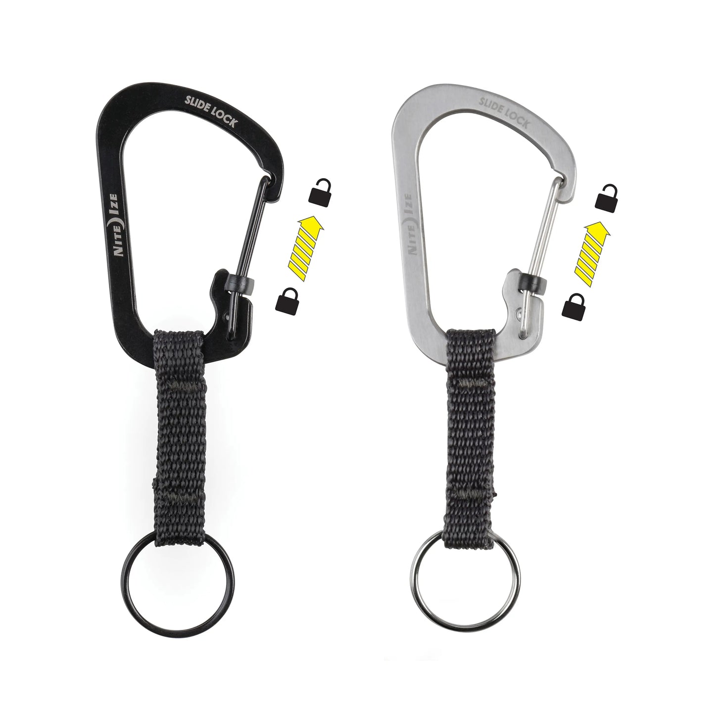 Nite Ize SlideLock® Key Ring Stainless Steel, Black
