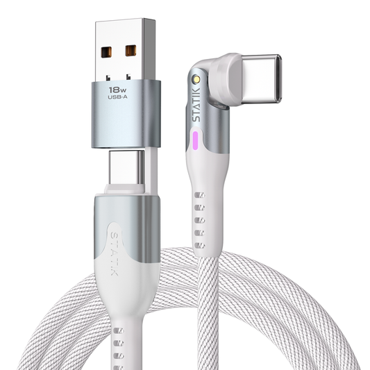 Statik® PowerPivot Pro USB C to USB C Cable 2 m, White