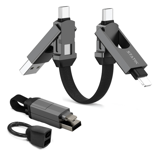Statik® HexCharge Universal Fast Charging Cable, Black
