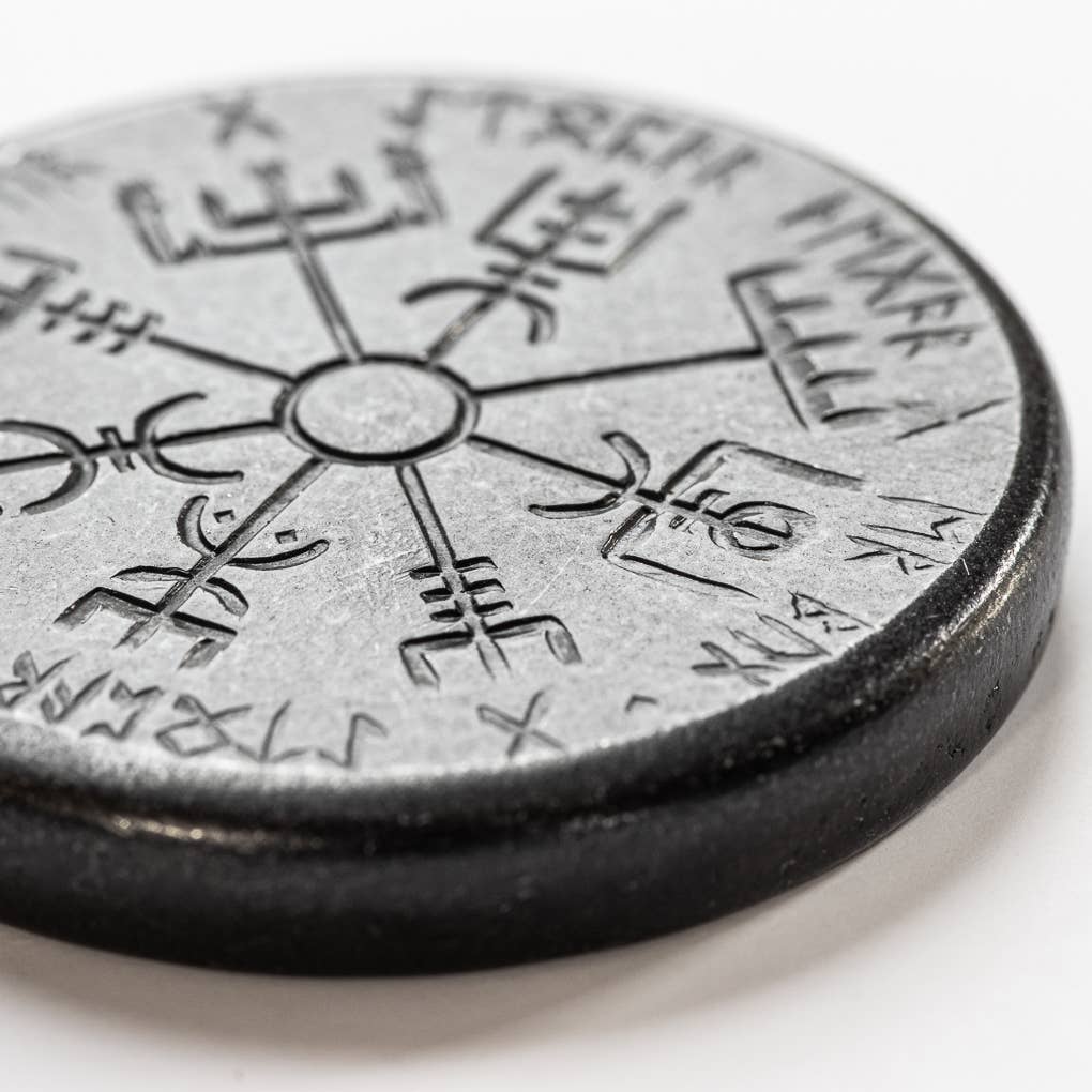 Shire Post Mint Norse Dual Stave in Iron, Vegvisir and Helm of Aw