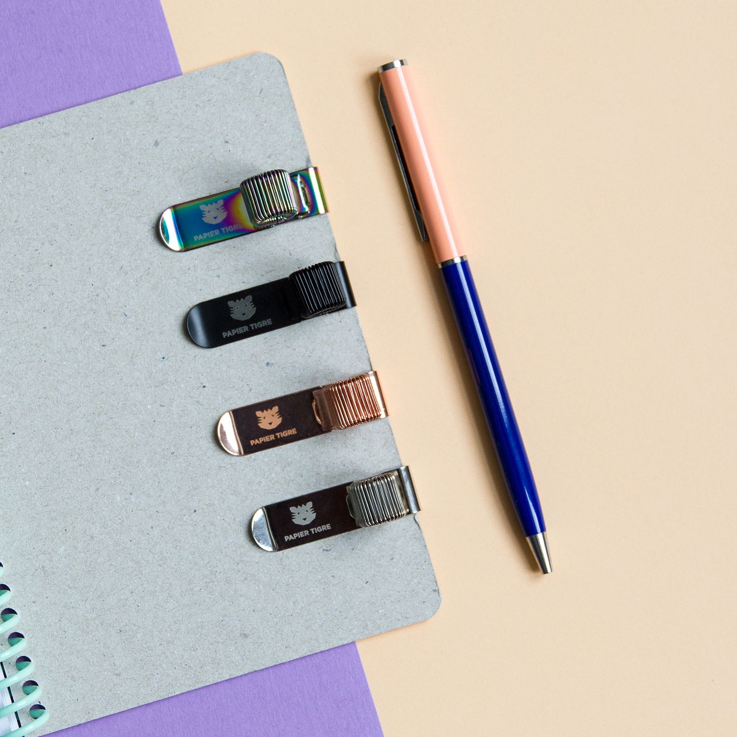 Papier Tigre Pen Holder Clip, Iridescent