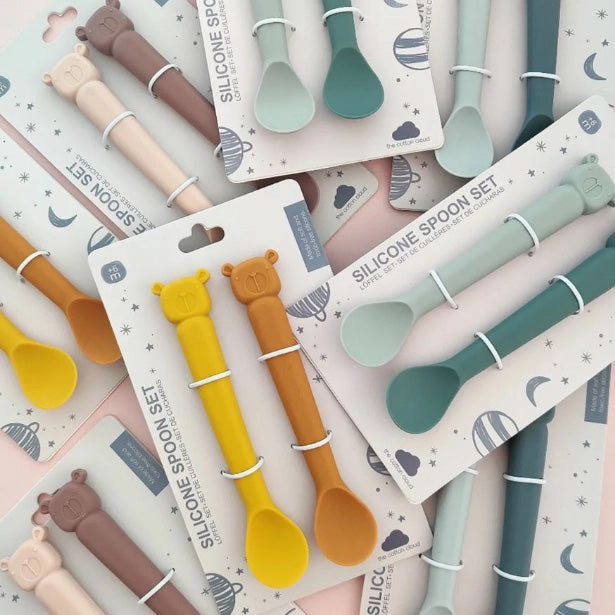 The Cotton Cloud Ergonomic Silicone Spoon Set Lili, Indigo