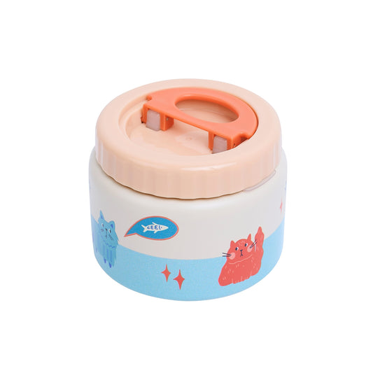 The Cotton Cloud Stainless Steel Thermo Food Jar 350ml, Meowtiful Cats