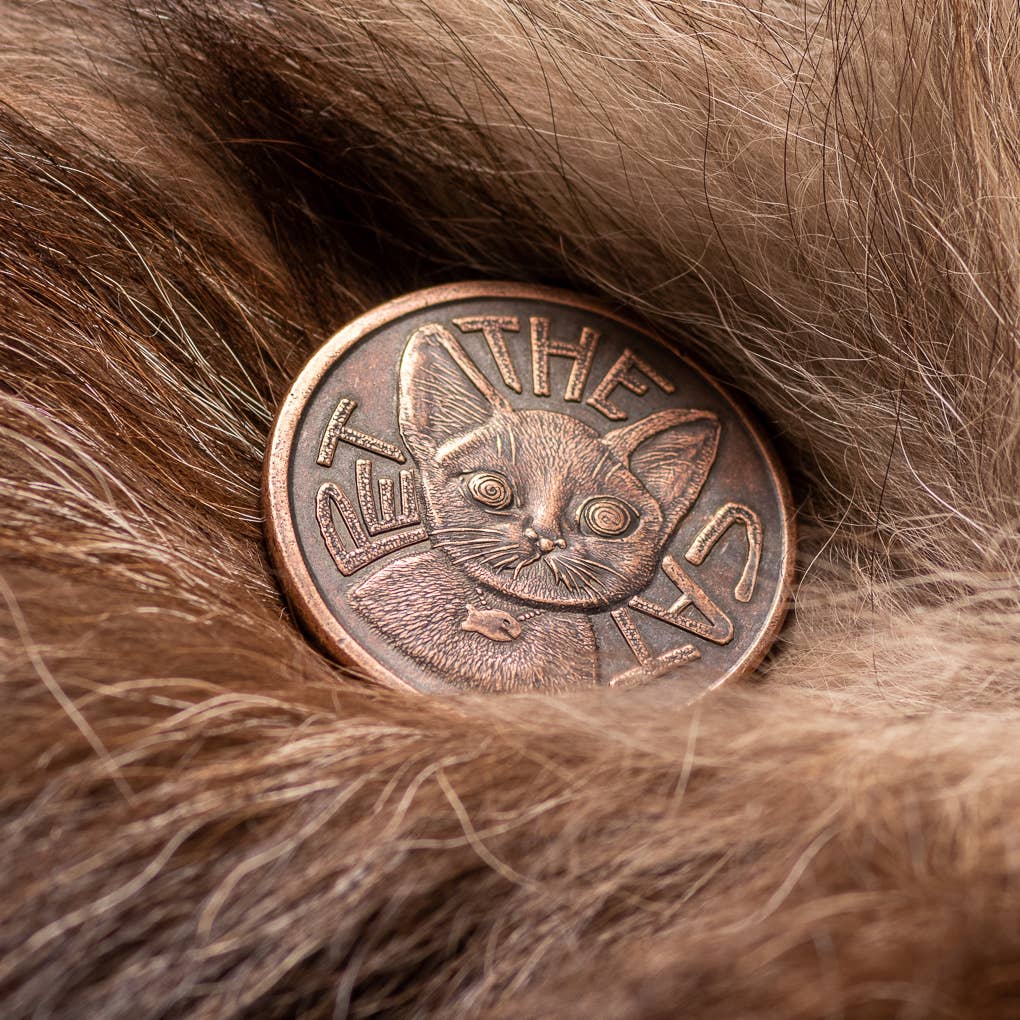 Shire Post Mint Pet the Cat / Flip Again Copper Decision Maker Coin