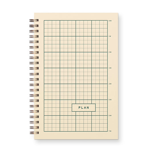 Ruff House Print Shop Ruler Grid Planner Journal, French Vanilla