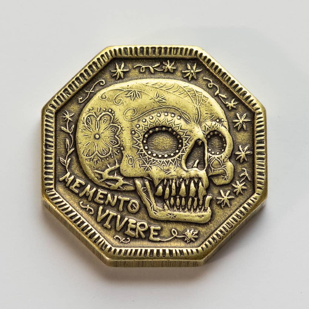 Shire Post Mint Memento Mori / Memento Vivere Reminder Brass Coin