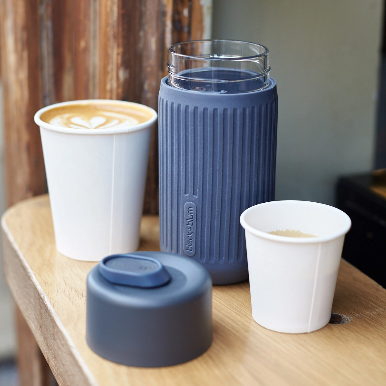 Black + Blum Glass Travel Cup, Slate