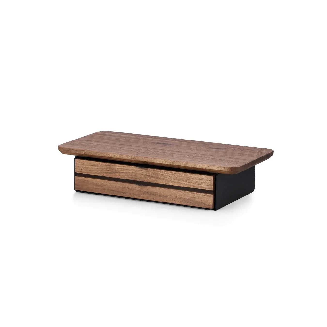 Oakywood Desk Shelf Mini Dual Drawer, Walnut/Black