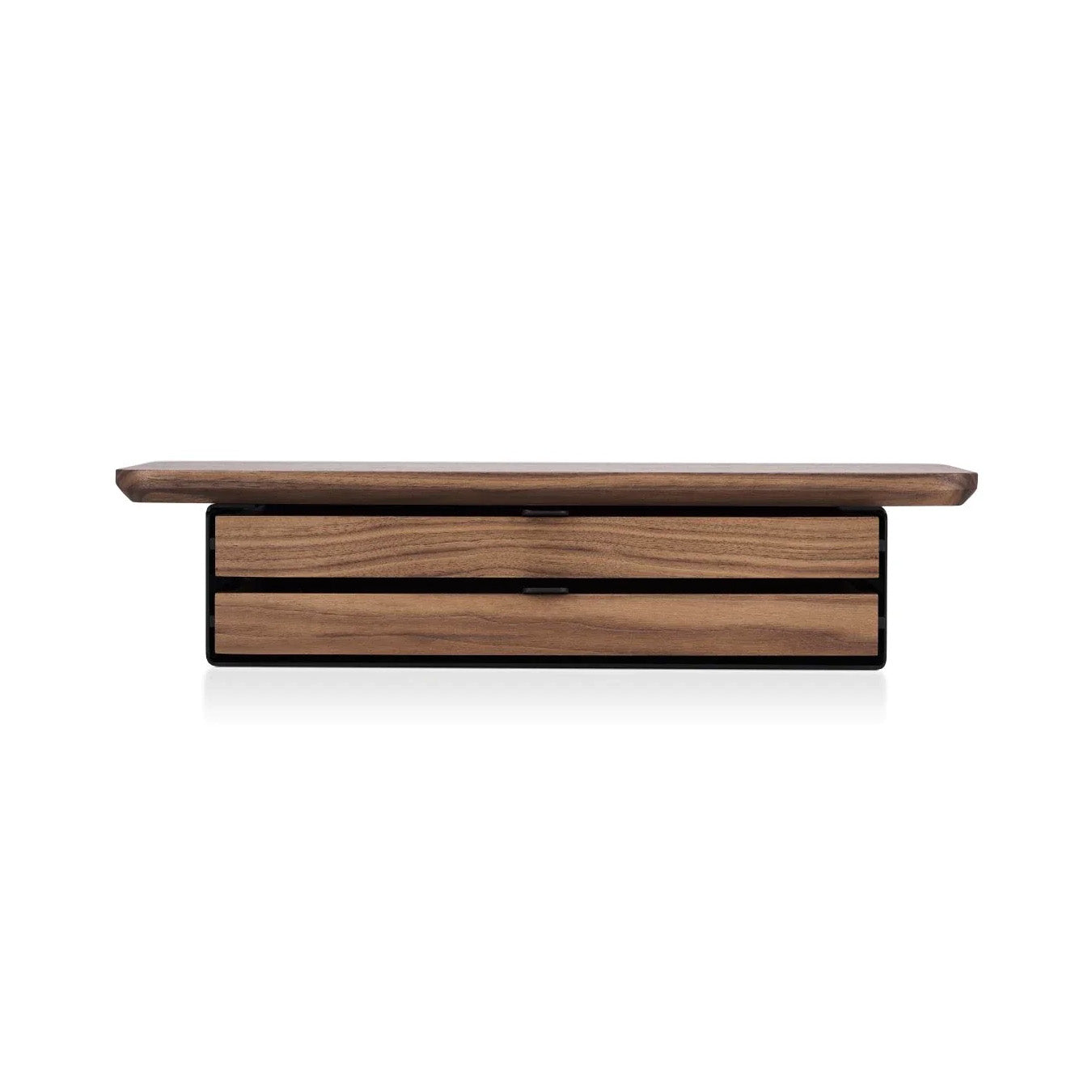 Oakywood Desk Shelf Mini Dual Drawer, Walnut/Black