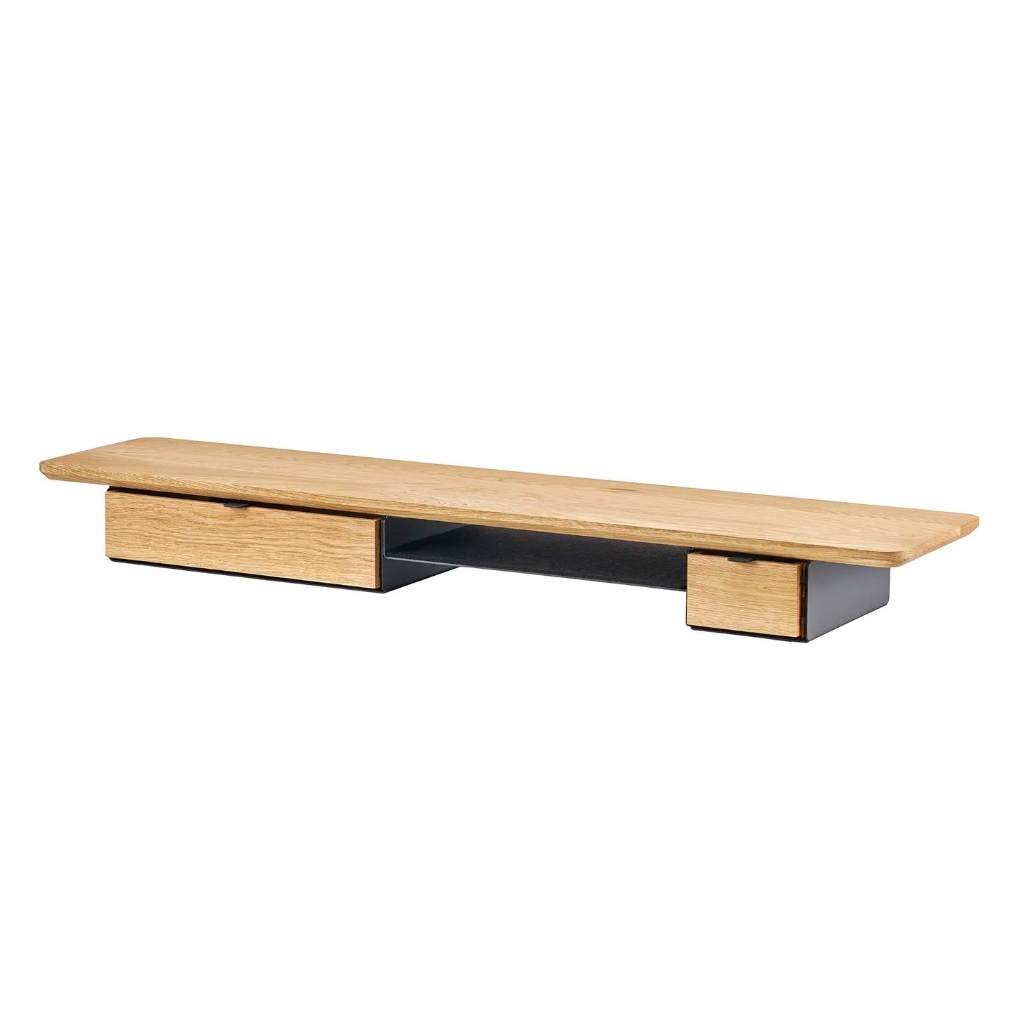 Oakywood Desk Shelf Pro Single Drawer, Oak/Black