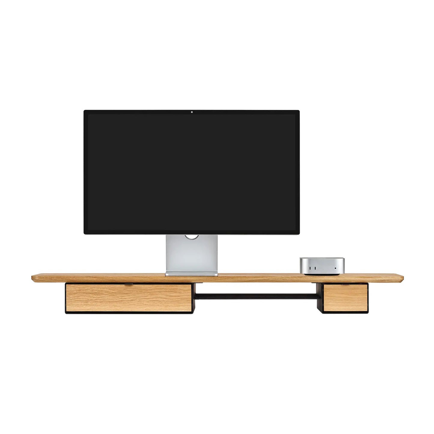 Oakywood Desk Shelf Pro Single Drawer, Oak/Black