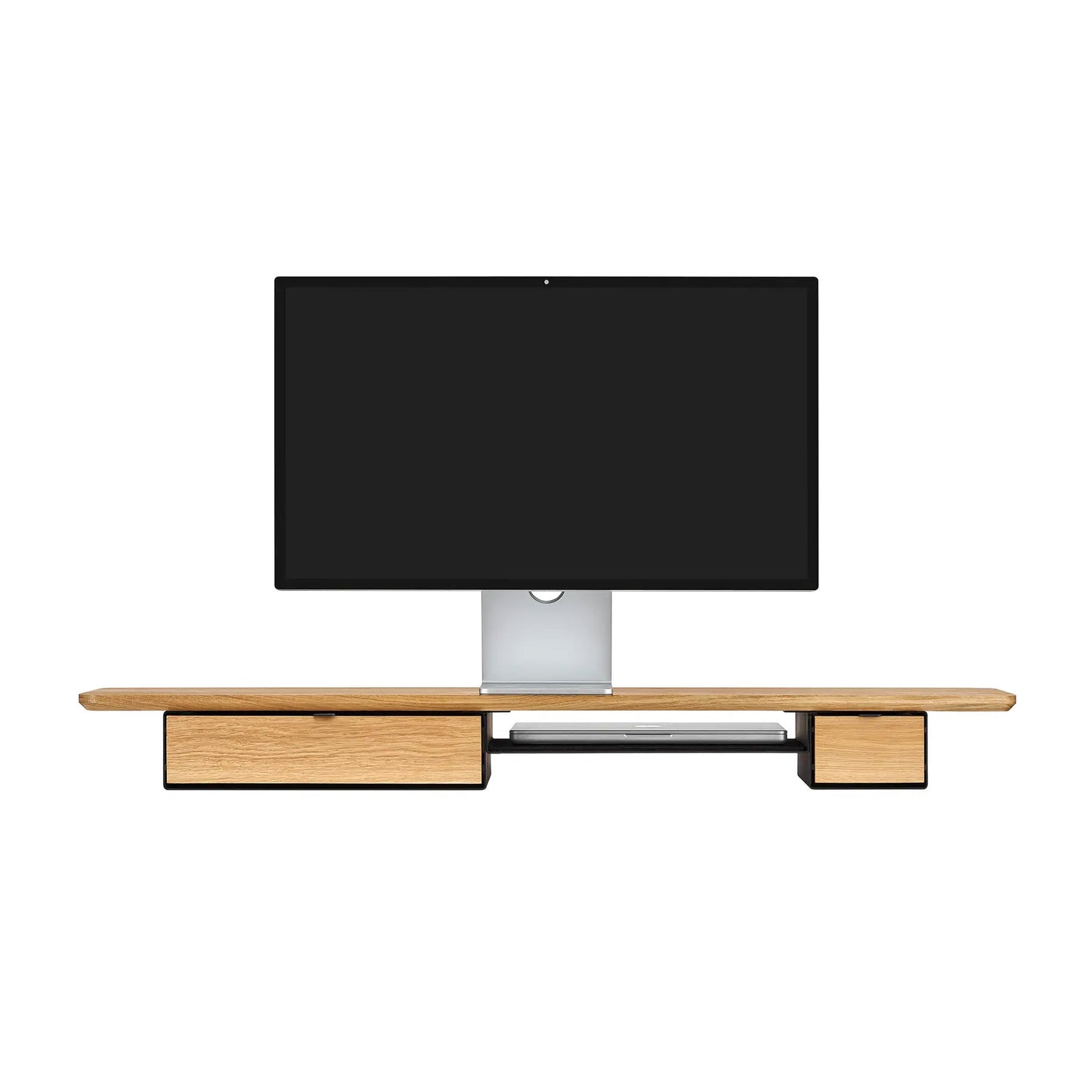 Oakywood Desk Shelf Pro Single Drawer, Oak/Black