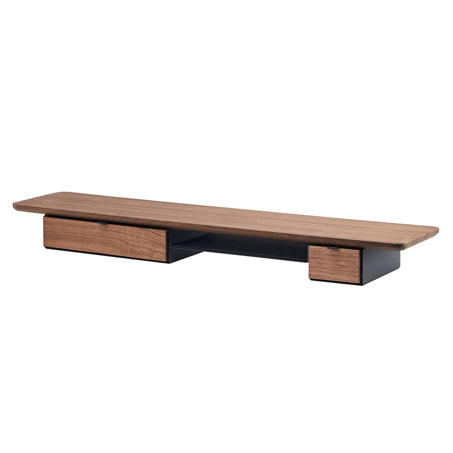 Oakywood Desk Shelf Pro Single Drawer, Walnut/Black