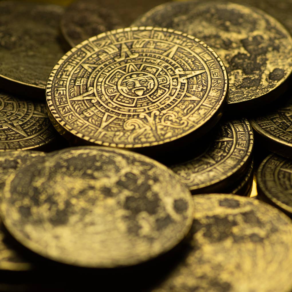 Shire Post Mint The Sun and Moon Worry Coin - Aztec Sun Stone and Moon