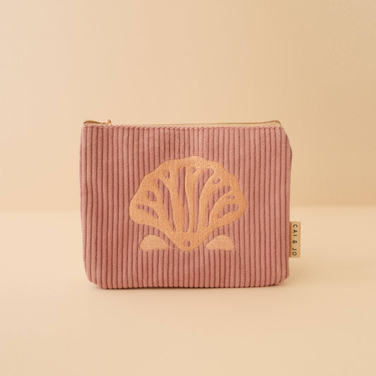 Cai & Jo Corduroy Pouch, Island Pink