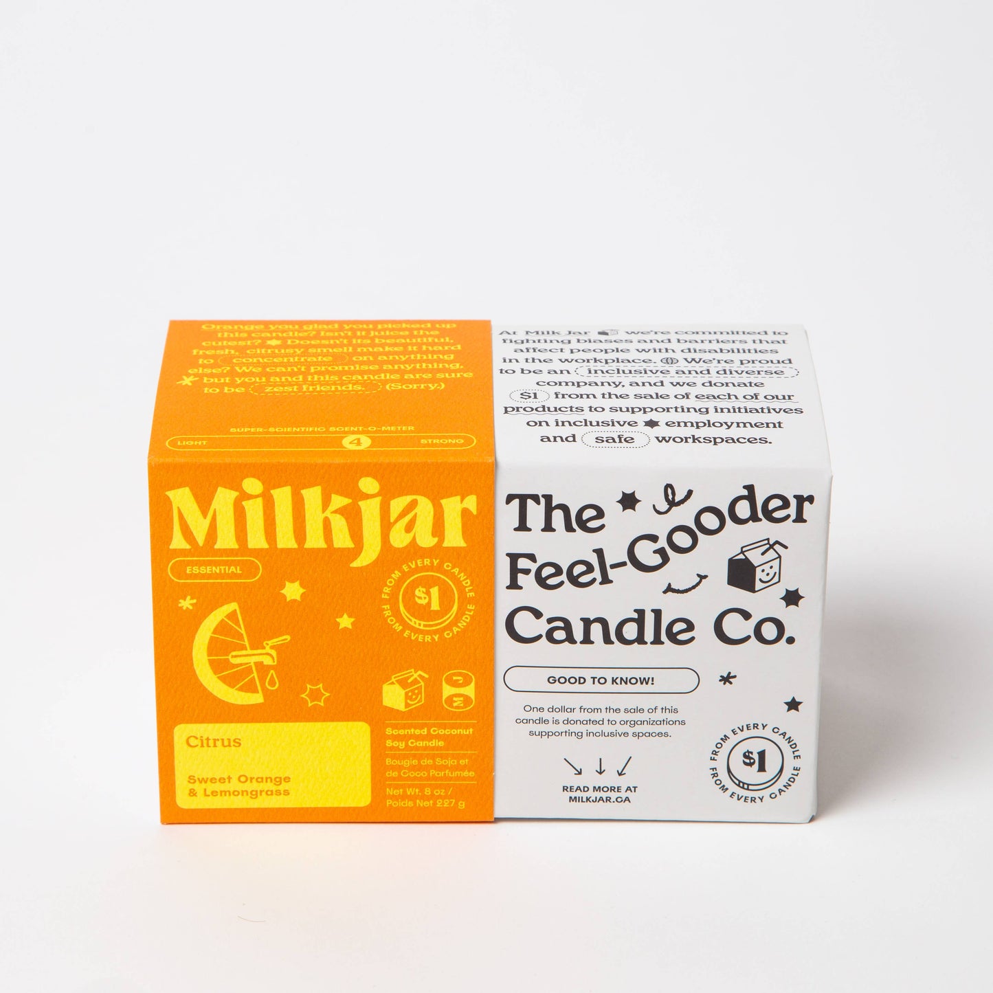 Milk Jar Candle Co. Citrus - Essential Oil Coconut Soy, 8oz