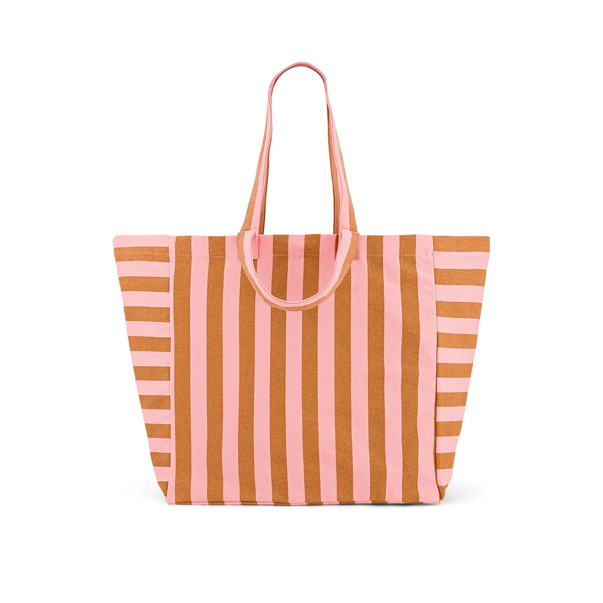 Rose in April Elisa Tote bag Stripes, Strawberry / Caramel