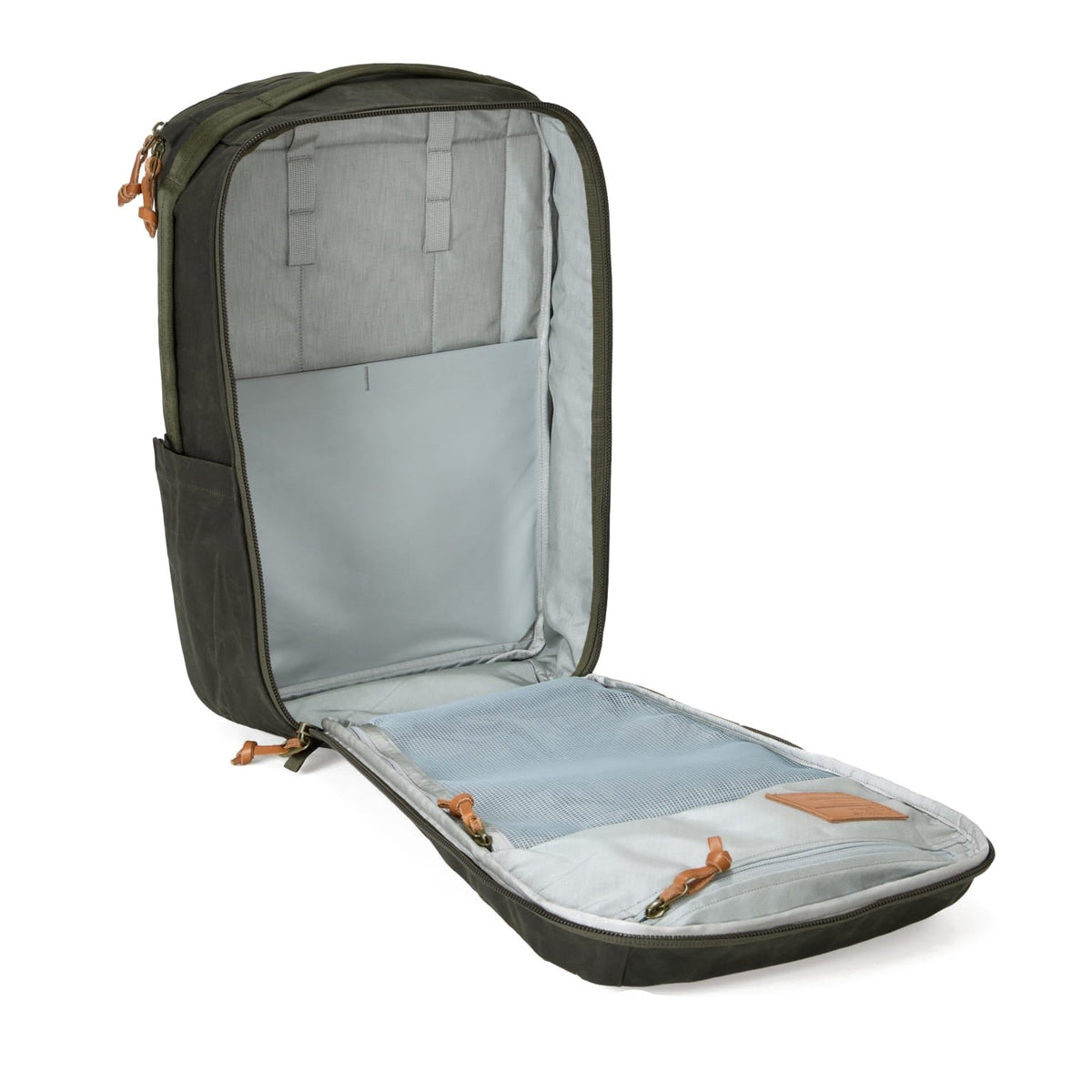 EVERGOODS Civic Travel Bag 26L, Waxed Olive, åpent hovedrom
