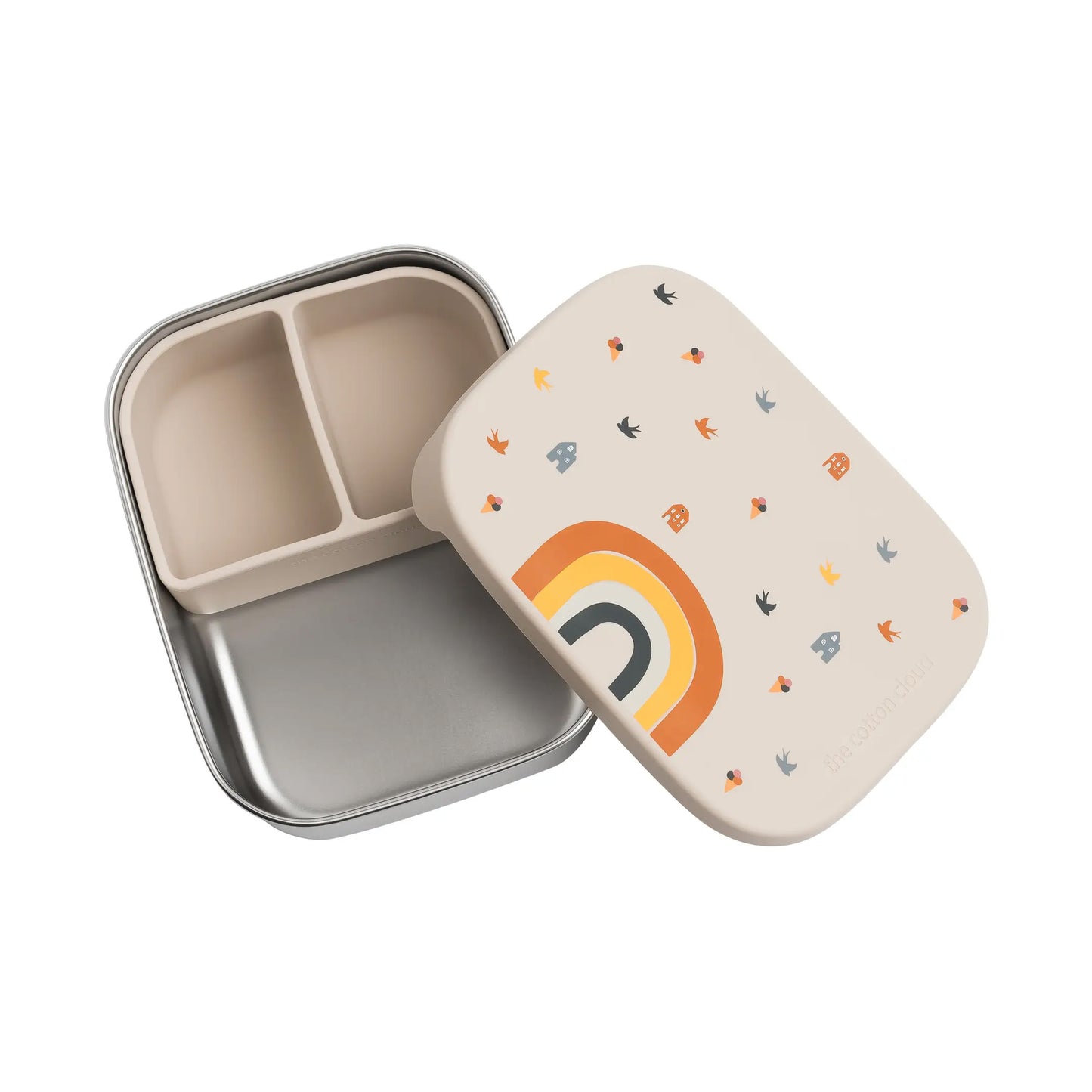 The Cotton Cloud Stainless Steel Lunchbox with Removable Compartments, Rainbow