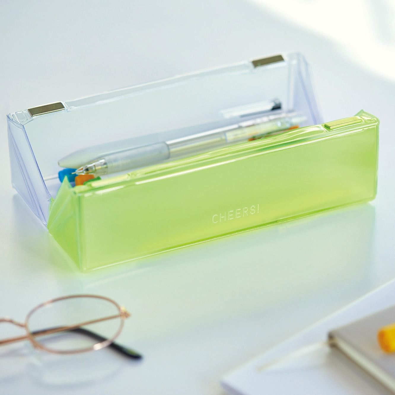 KING JIM Pop Color Clear Pen Case