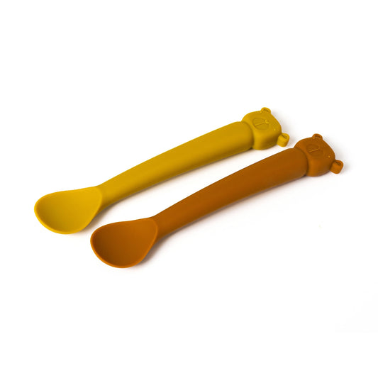 The Cotton Cloud Ergonomic Silicone Spoon Set Lili, Mustard