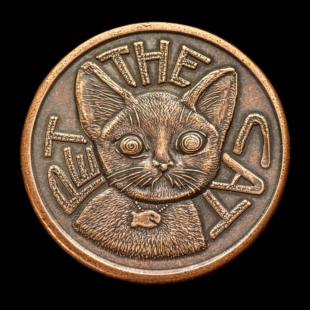 Shire Post Mint Pet the Cat / Flip Again Copper Decision Maker Coin