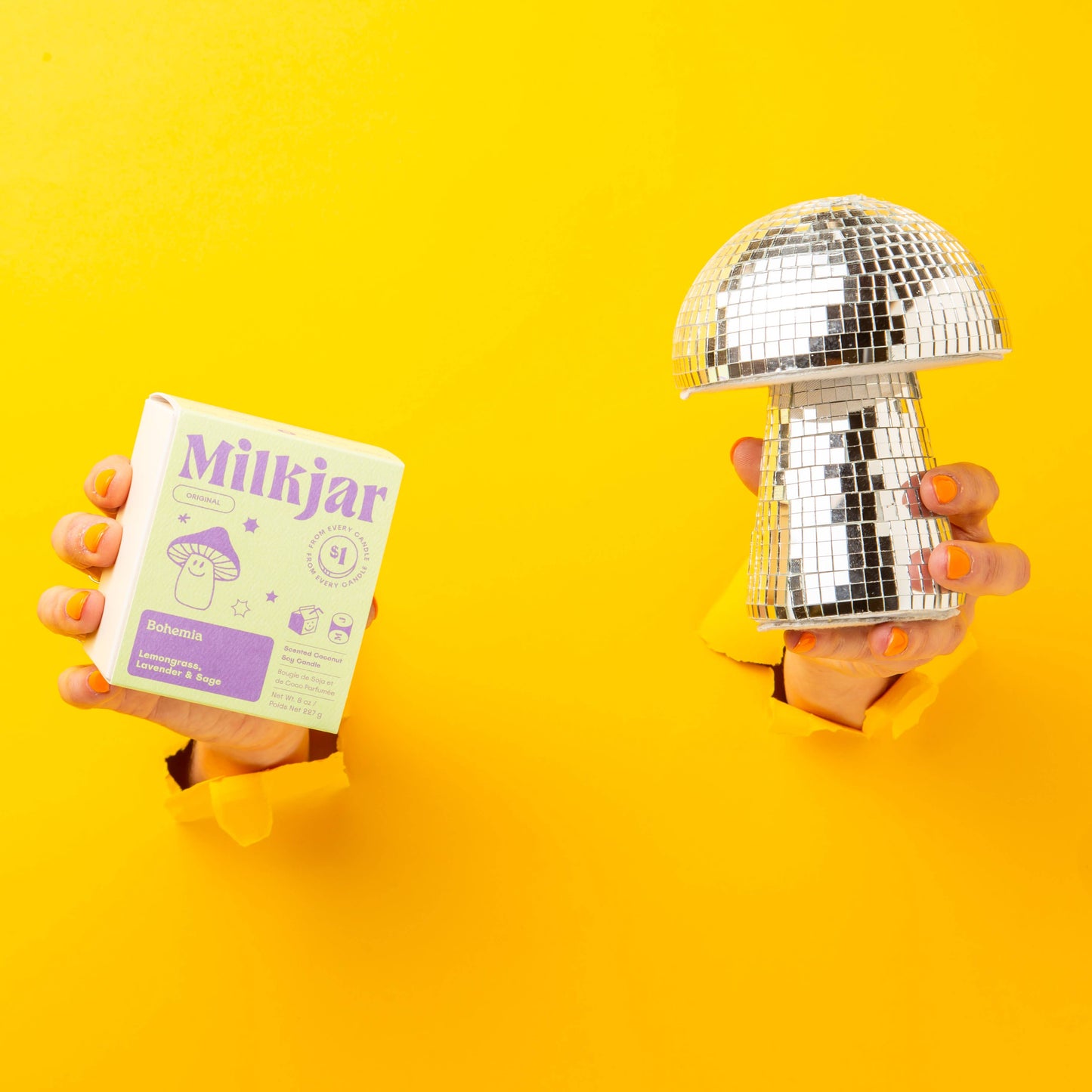 Milk Jar Candle Co. Bohemia - Lemongrass, Lavender & Sage Coconut Soy, 8oz