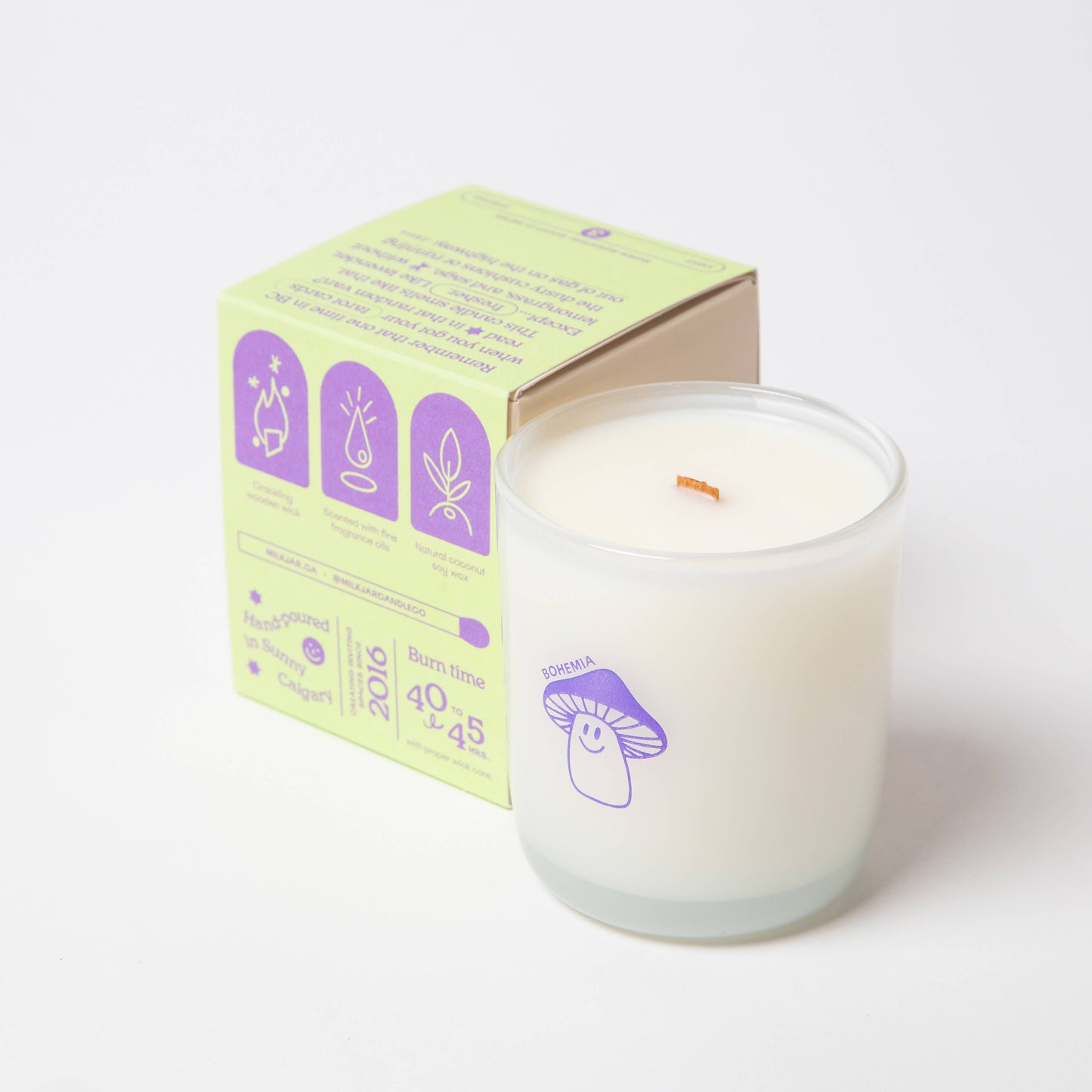 Milk Jar Candle Co. Bohemia - Lemongrass, Lavender & Sage Coconut Soy, 8oz