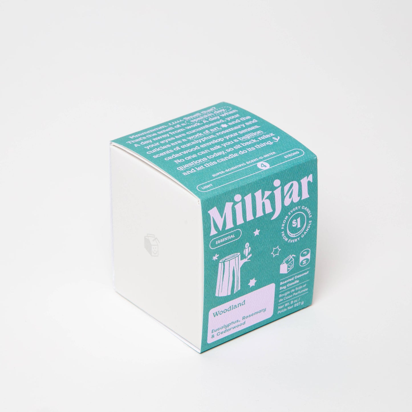 Milk Jar Candle Co. Woodland - Essential Oil Coconut Soy, 8oz