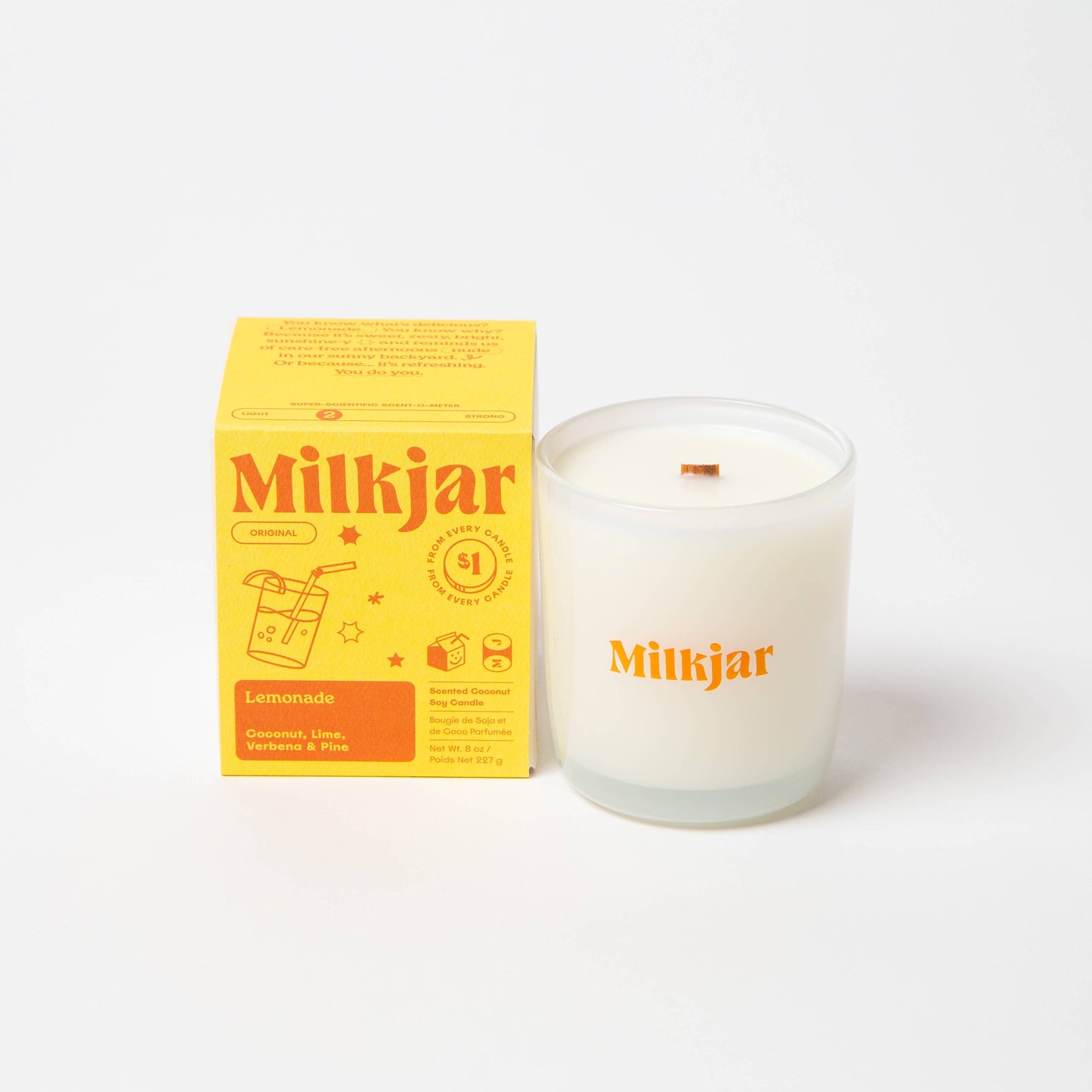 Milk Jar Candle Co. Lemonade - Coconut, Lime & Pine Coconut Soy, 8 oz