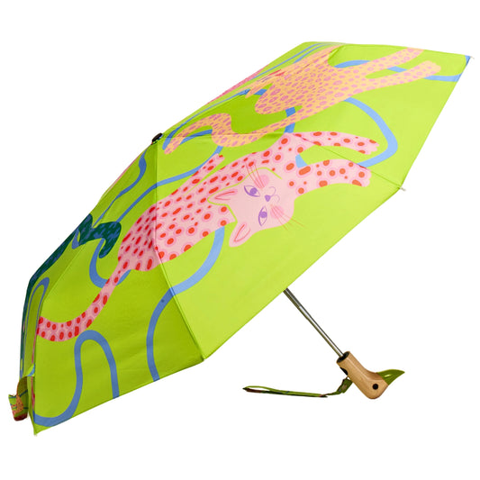 Original Duckhead Compact Umbrella, Lime Arty Cats