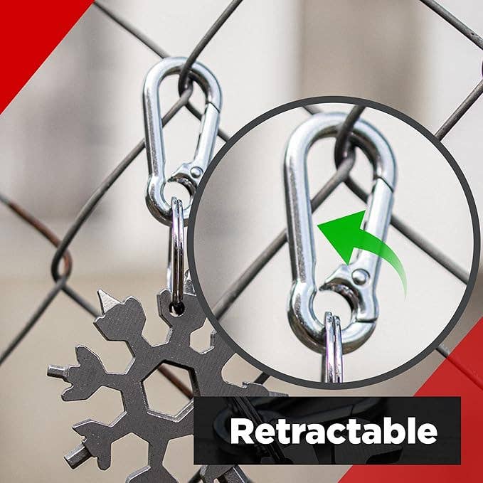 KeySmart® KeyClip Secure Carabiner Clip, Stainless Steel