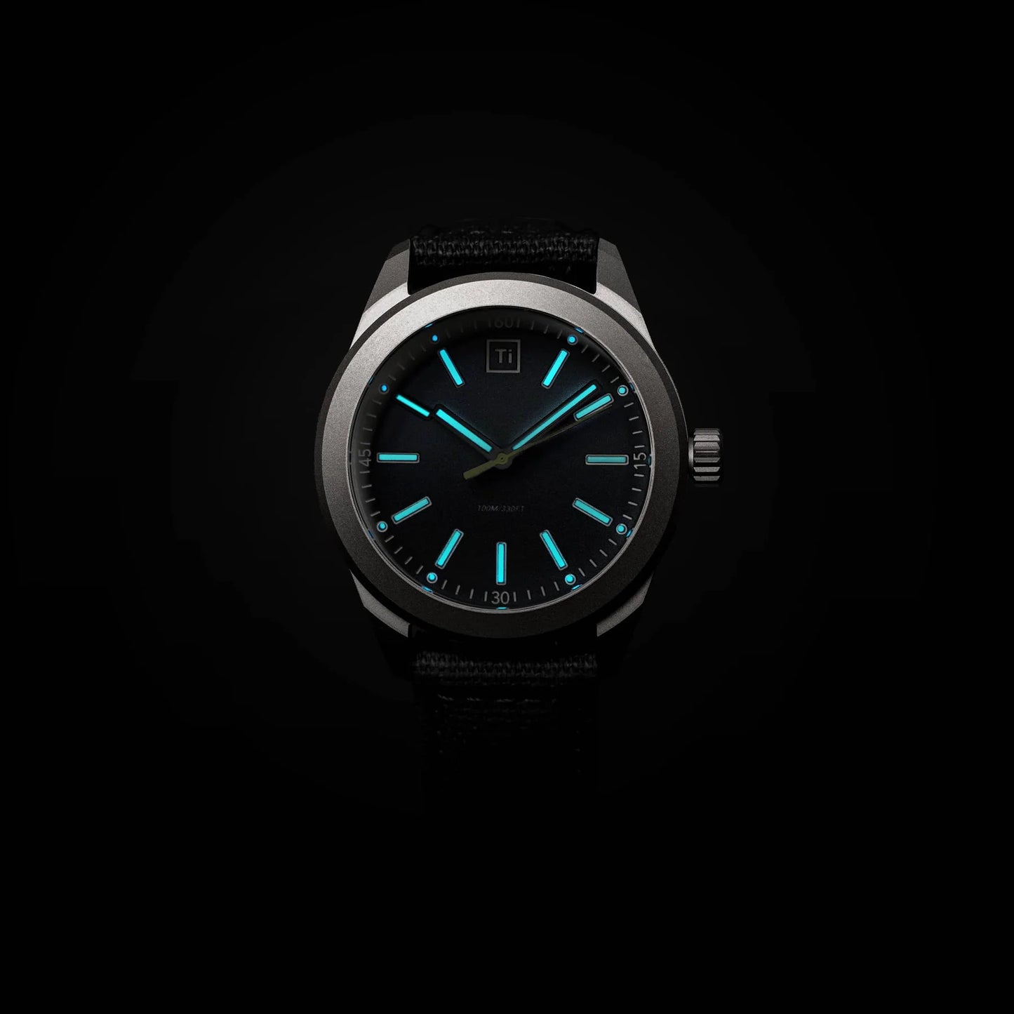 Big i Design Ti Base Line Field Watch, Black Dial