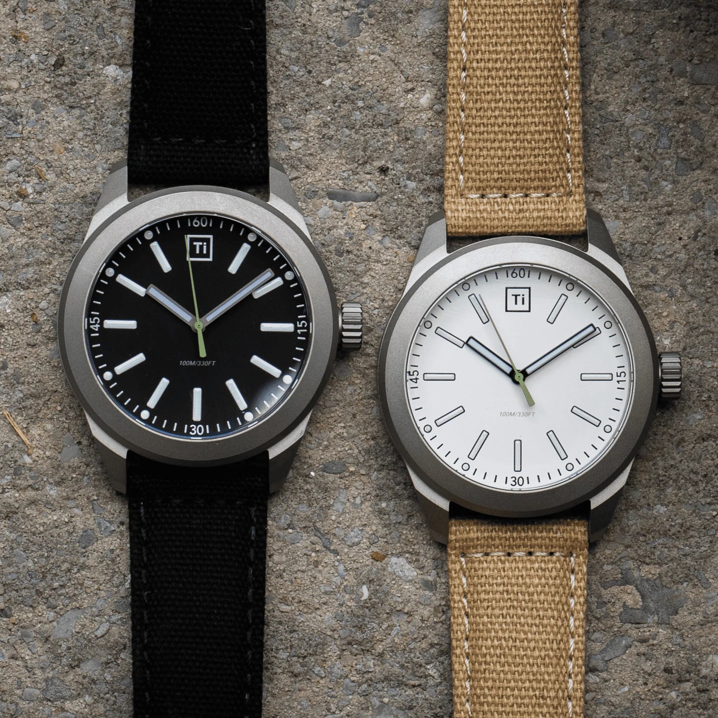 Big i Design Ti Base Line Field Watch, White Dial