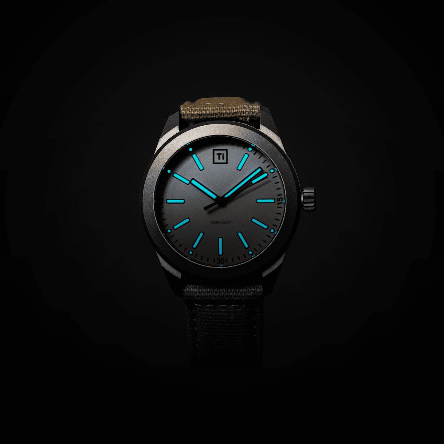 Big i Design Ti Base Line Field Watch, White Dial