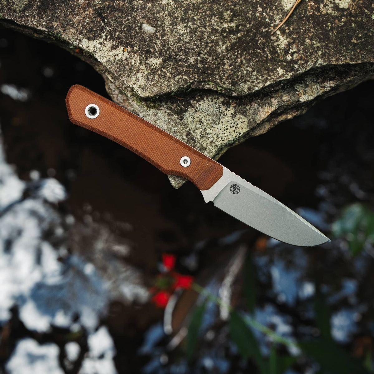 Big i Design USA Cloudland Fixed Blade, Natural Micarta