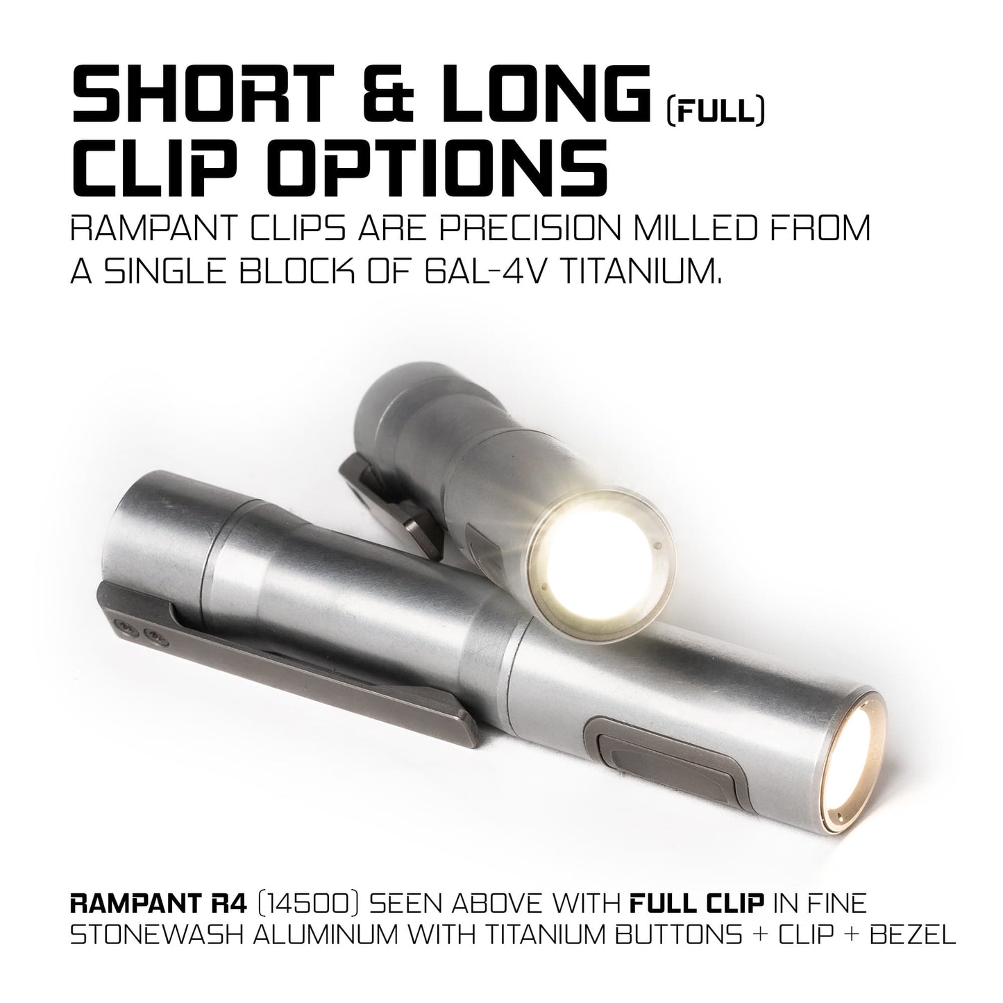 Exceed Designs RAMPANT R4 EDC Flashlight (Stonewashed 6AL -4V Titanium + Copper Pill) 1100+ LUMENS SFT40