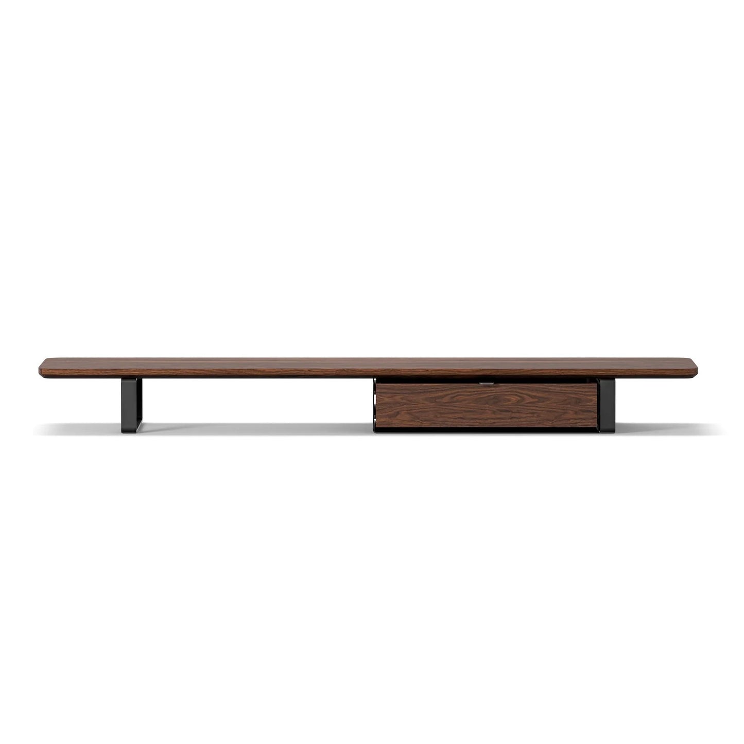 Oakywood Desk Shelf Bundle, Single Drawer Walnut/Black