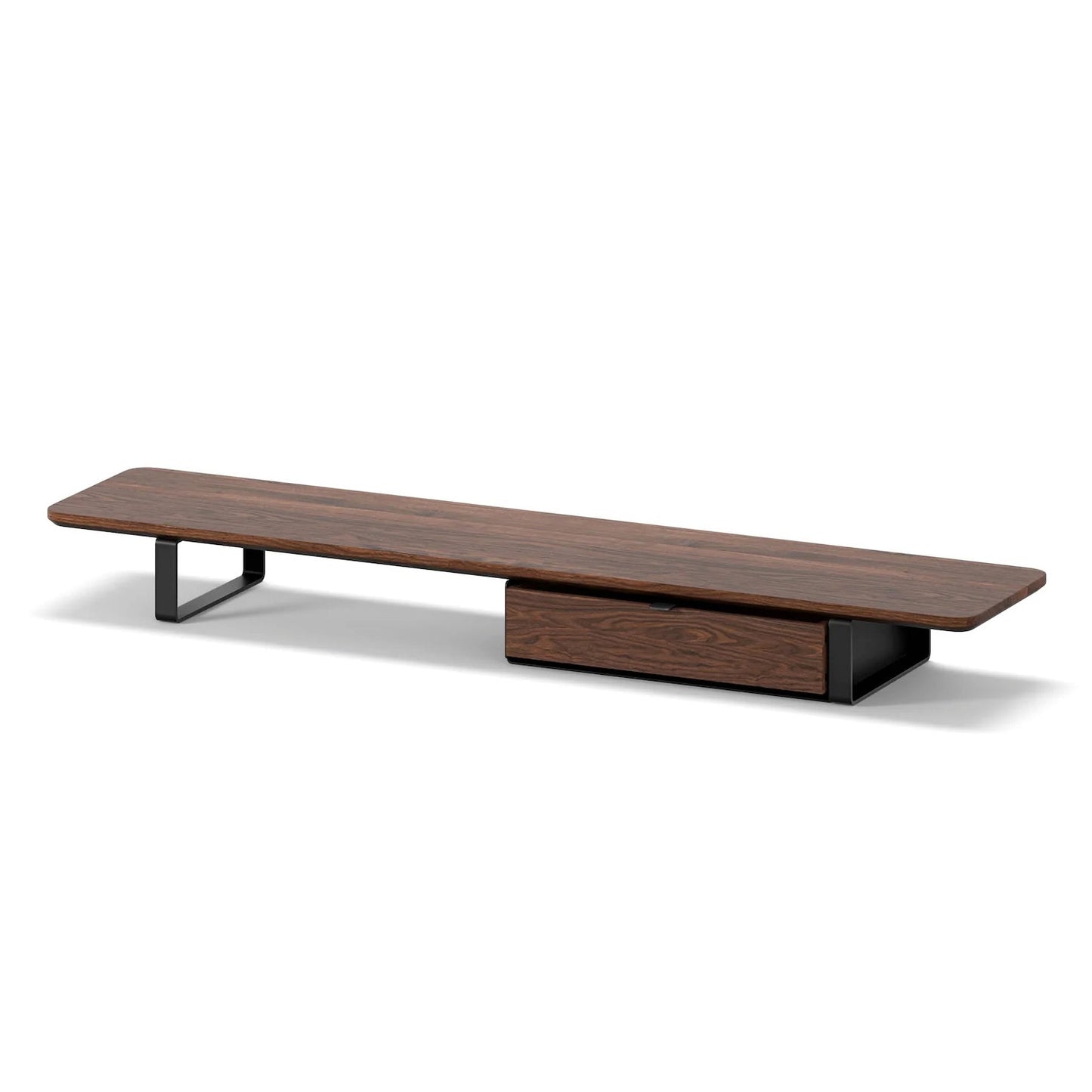 Oakywood Desk Shelf Bundle, Single Drawer Walnut/Black