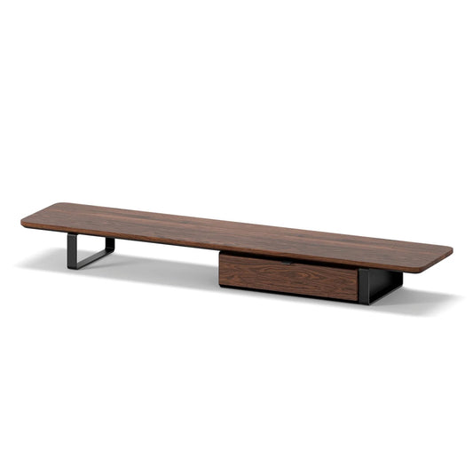 Oakywood Desk Shelf Bundle, Single Drawer Walnut/Black