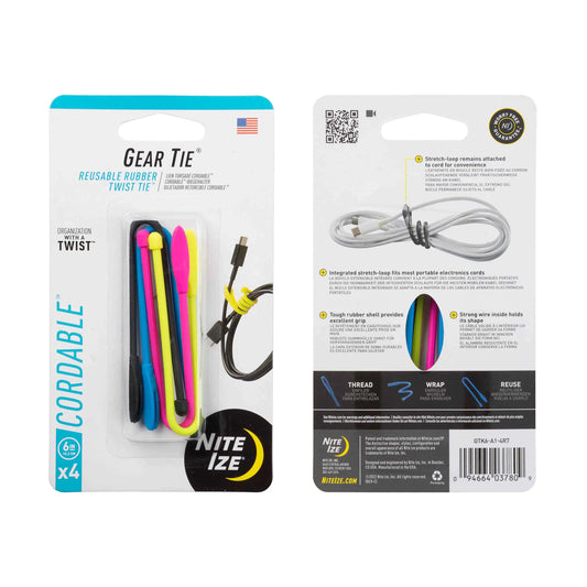 Nite Ize Gear Tie® Cordable™ Twist Tie 4 pack, 6 in