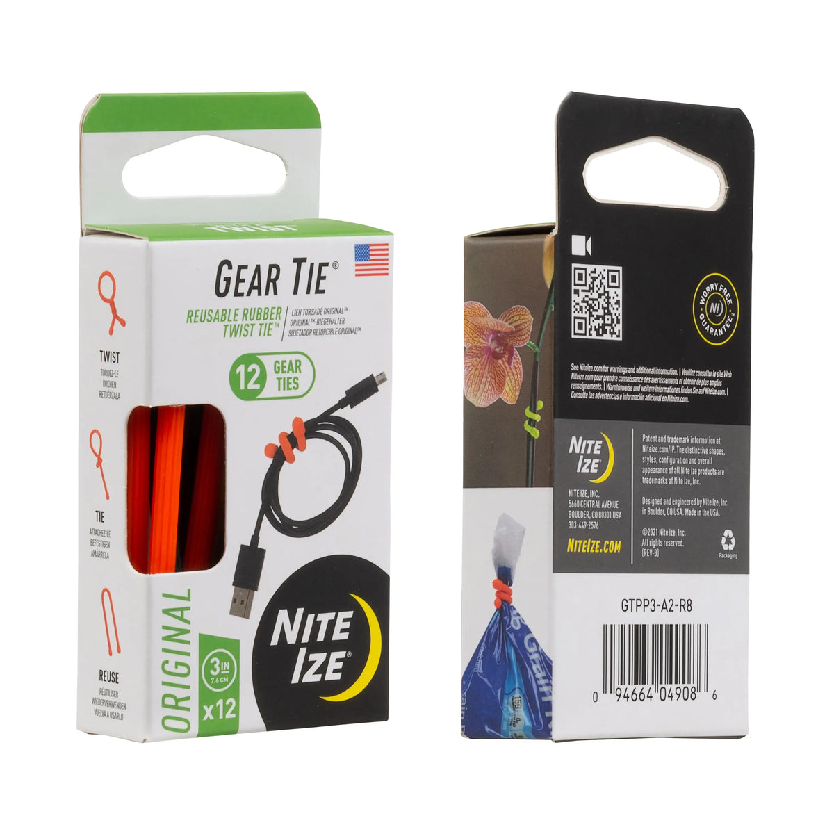 Nite Ize Gear Tie® Original ProPacks 3 in 12 pack, Assorted