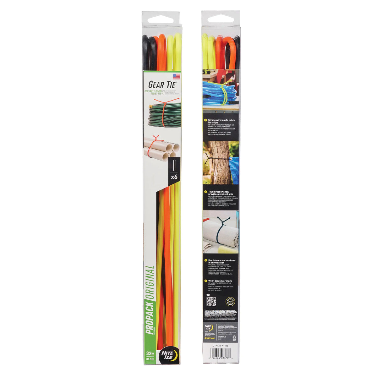 Nite Ize Gear Tie® Original ProPacks 32 in 6 pack, Assorted