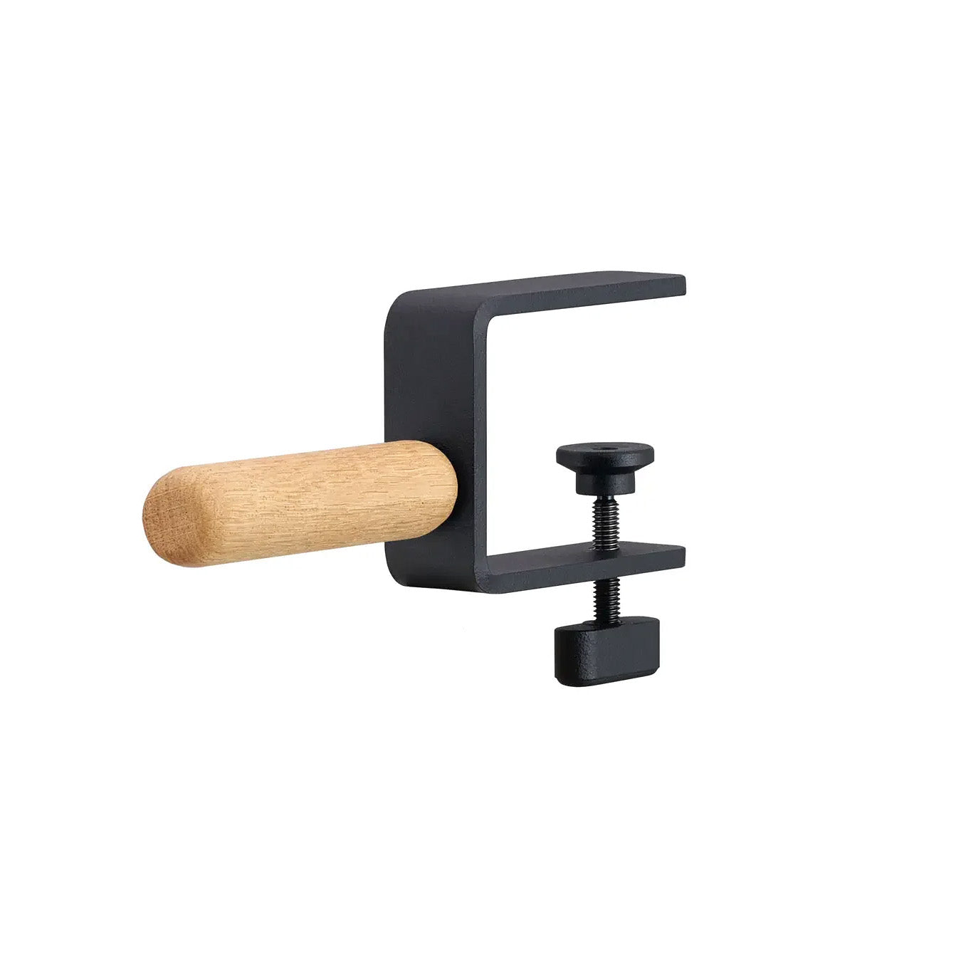 Oakywood Desk-Mounted Headphone Hook, Oak/Black